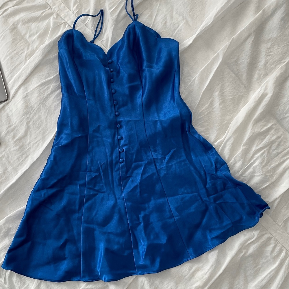 Vintage Victoria's Secret Blue Satin Chemise
